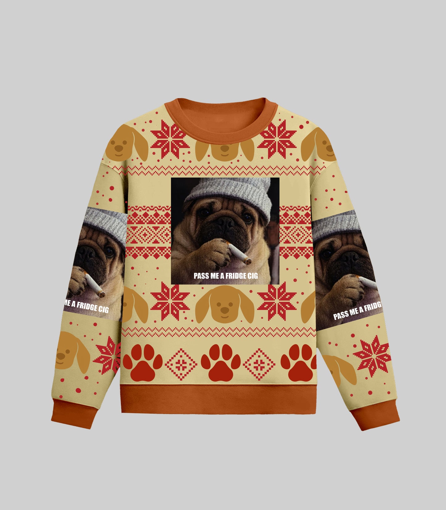 Dog Pass Me A Fridge Cig Ugly Christmas Sweater