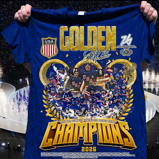 Double Gold Medalists 2026 Us Olympic Women's Ice Hockey Team Champions Shirt