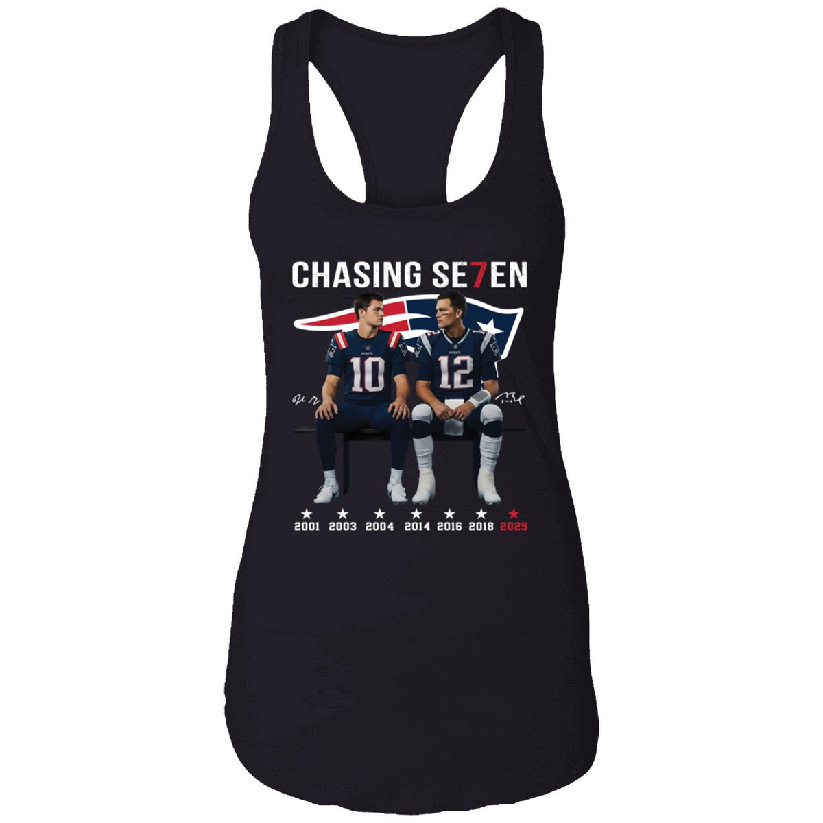 Drake Maye And Tom Brady Chasing Se7en Patriots Shirt