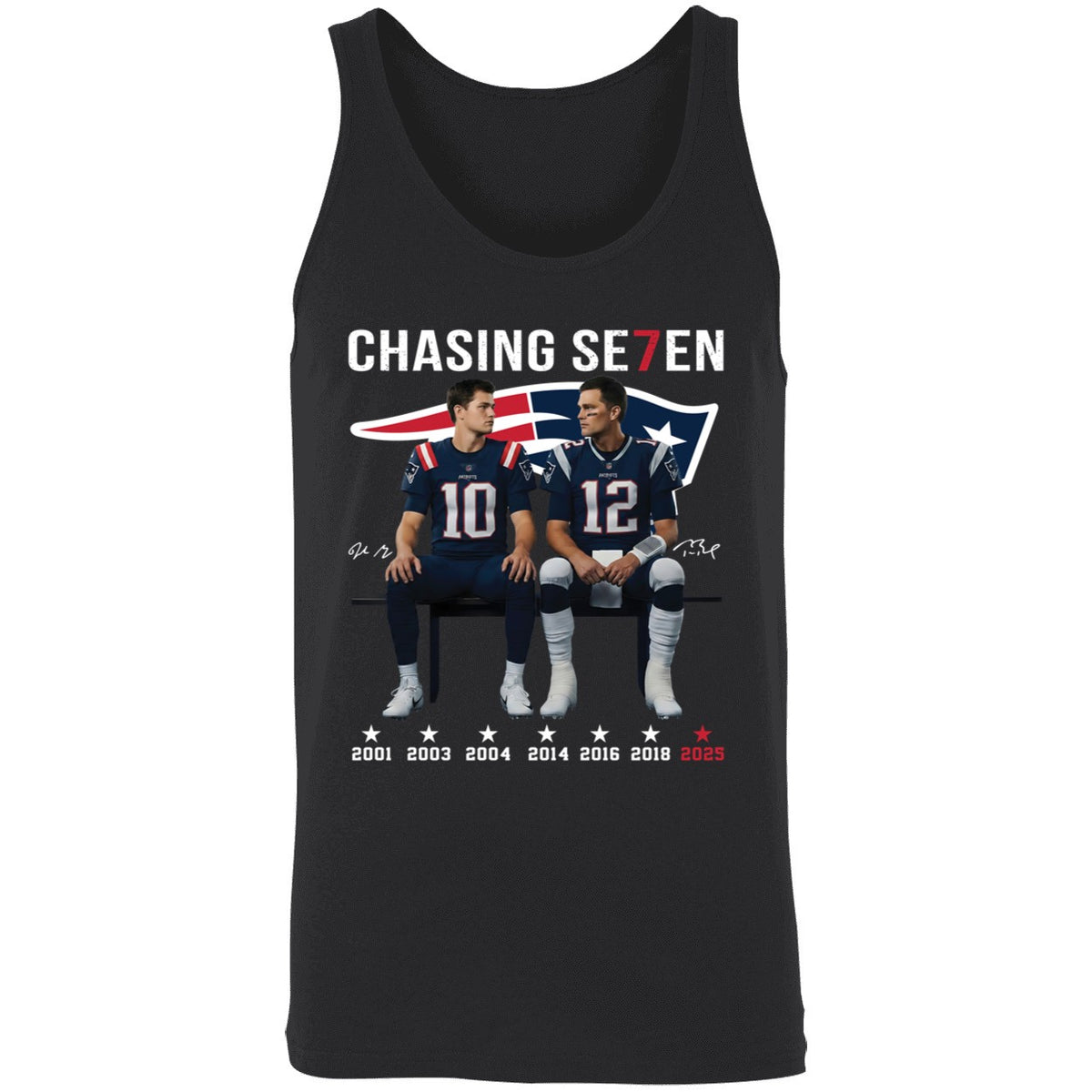 Drake Maye And Tom Brady Chasing Se7en Patriots Shirt