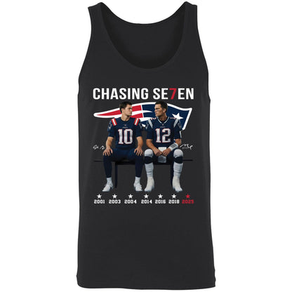 Drake Maye And Tom Brady Chasing Se7en Patriots Shirt