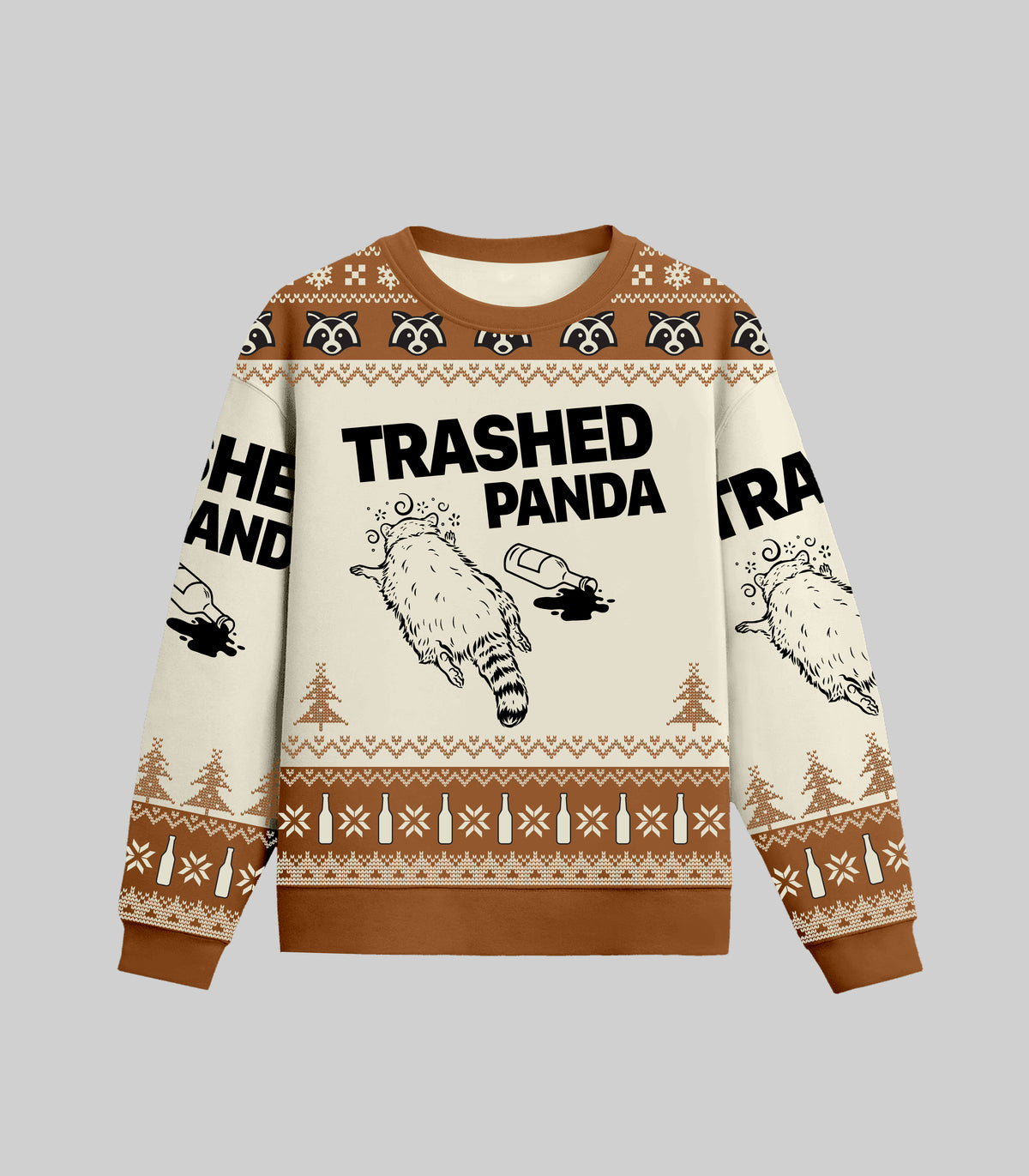 Drunk Raccoon Trashed Panda Christmas 2025 Sweater
