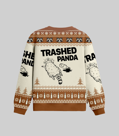 Drunk Raccoon Trashed Panda Christmas 2025 Sweater