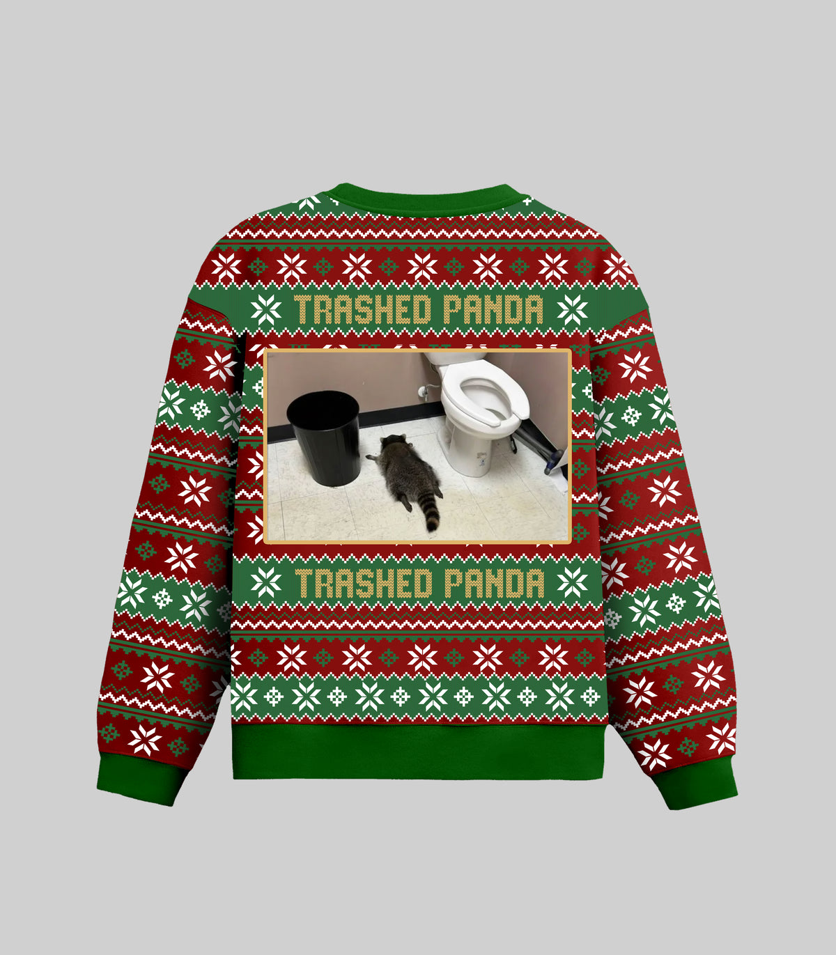 Drunken Raccoon Trashed Panda Ugly Sweater