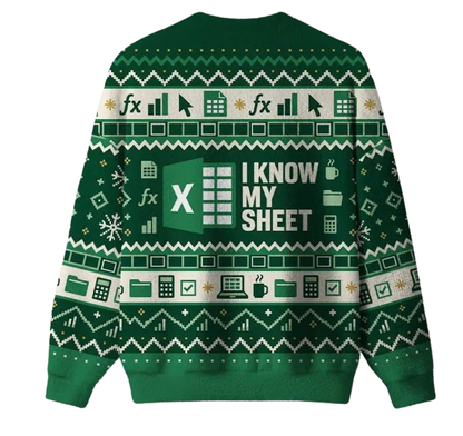 Excel Sheet I Know My Sheet Ugly Christmas Sweater
