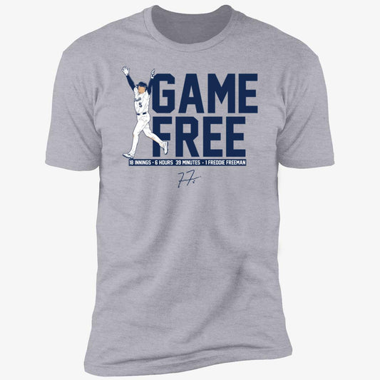 Freddie Freeman Game Free 18 Innings 6 Hours 39 Minutes Premium SS T-Shirt