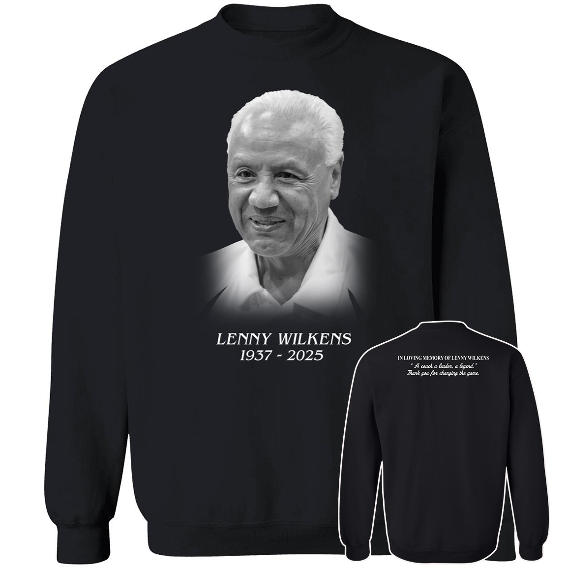 [Front + Back] Lenny Wilkens Thank You For The Memories Sweatshirt