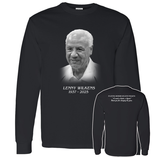 [Front + Back] Lenny Wilkens Thank You For The Memories Long Sleeve Shirt