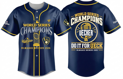 Milwaukee Brewers 2026 World Champions Uecker Do It For Ueck Baseball Jersey