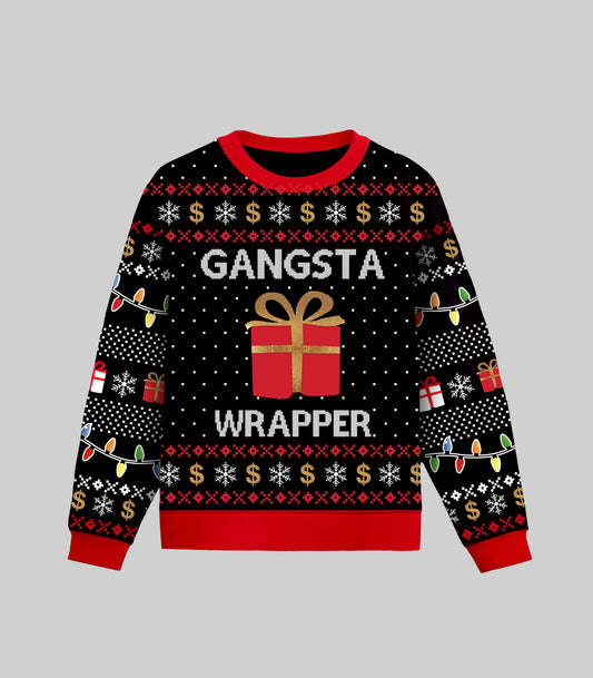 Grant Leonard Gangsta Wrapper Christmas Sweater