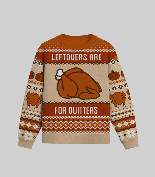 Grant Leonard Turkey Leftover Are For Quitters Sweater