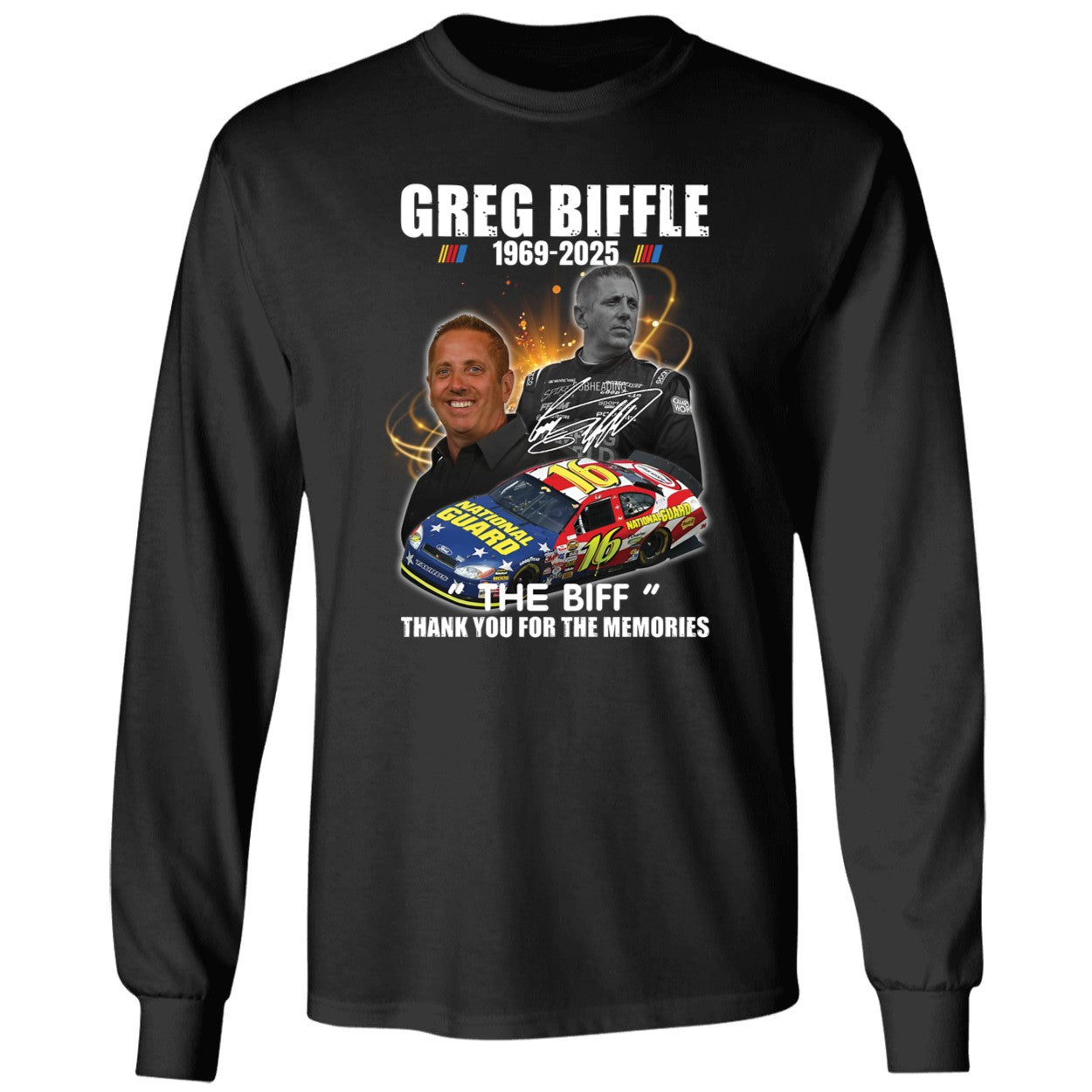 Greg Biffle 1969 2025 The Biff Thank You For The Memories Long Sleeve Shirt