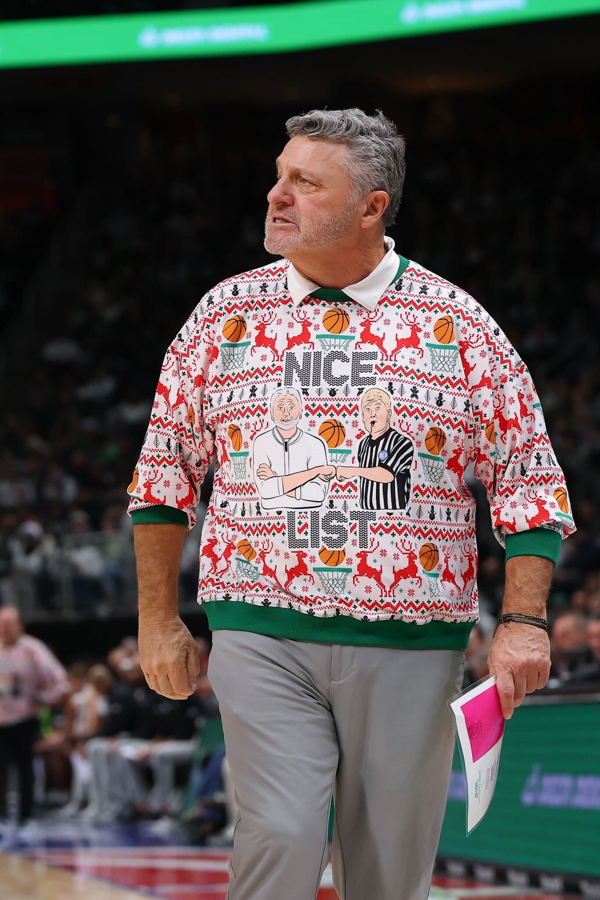 Greg Kampe Nice List Ugly Christmas Sweater