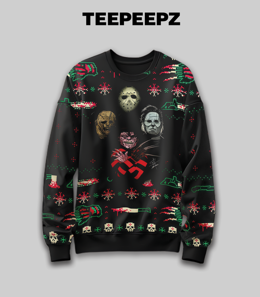 Horror Killer Christmas Halloween Ugly Sweater