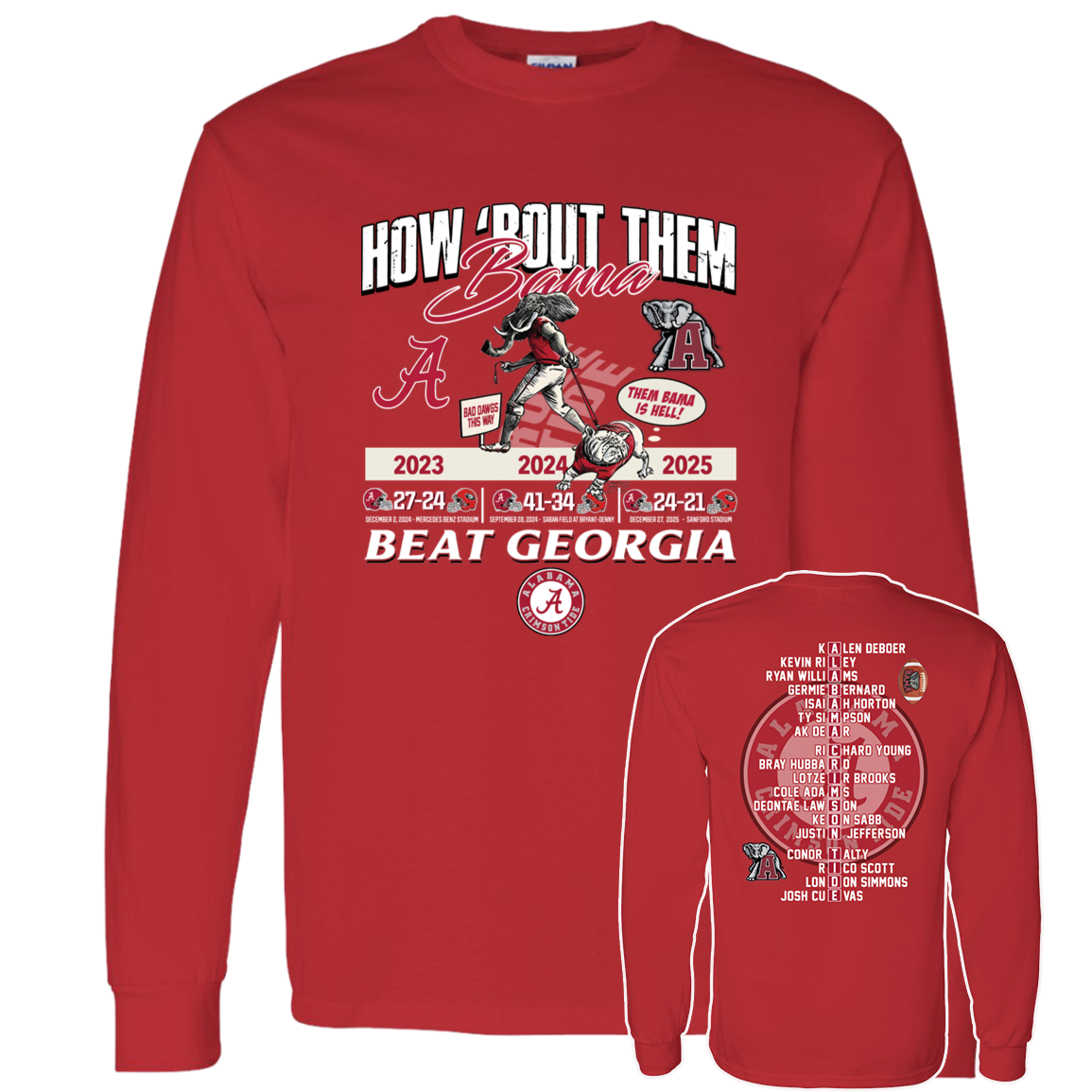 [Front + Back] How Bout Them Bama Alabama Beat Georgia Sweatshirt