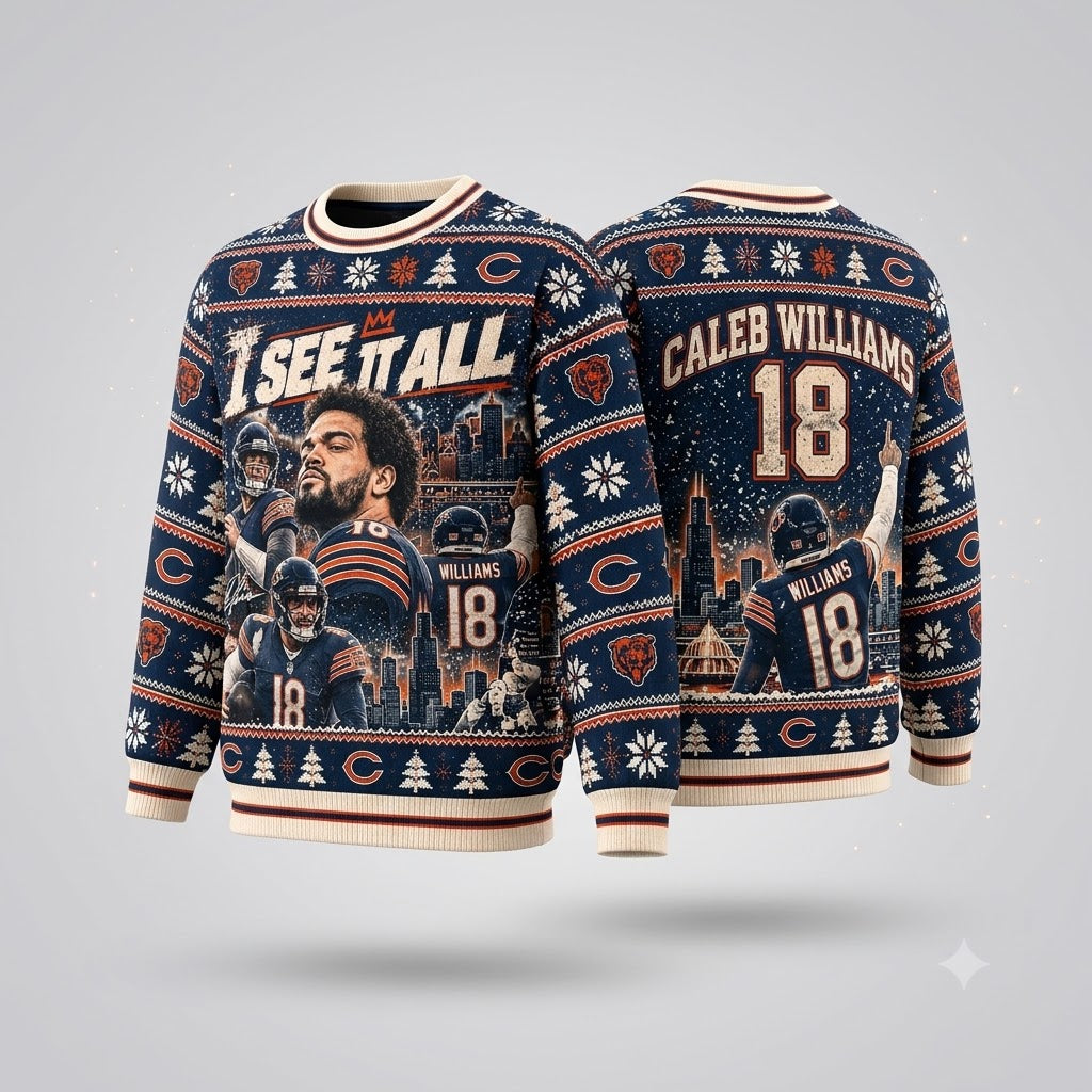 I See It All Caleb Williams Ugly Christmas Sweater