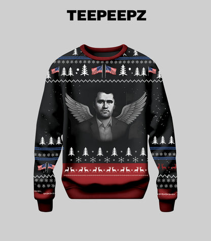 [Front + Back] In Loving Memory Charlie Kirk Ugly Christmas Sweater