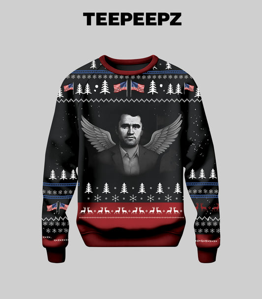 [Front + Back] In Loving Memory Charlie Kirk Ugly Christmas Sweater