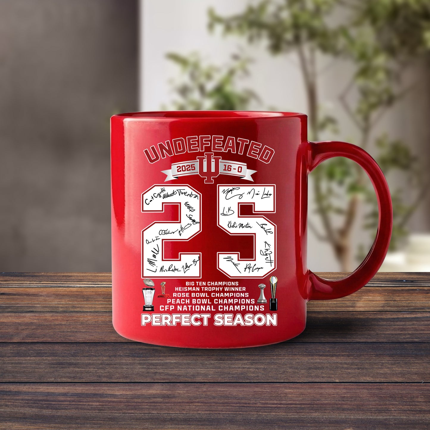 Indiana Hoosiers Undefeated 2025 16-0 Perfect Season Mug
