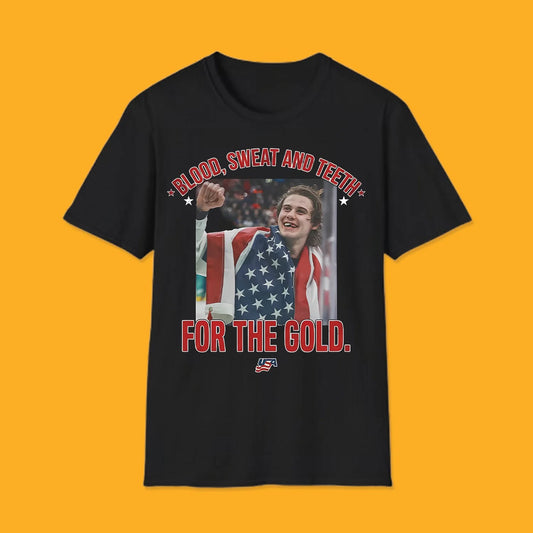 Jack Hughes Blood Sweat And Teeth For The Gold Shirt