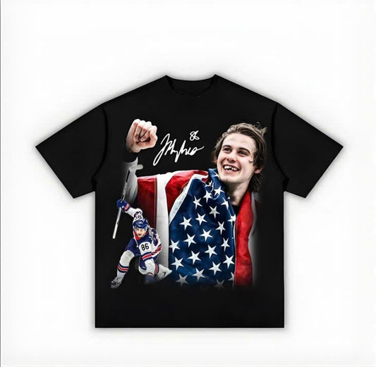 Jack Hughes Golden Goal Shirt
