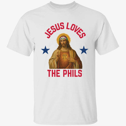 Jesus Loves The Phils Philadelphia Phillies Heart Bell Shirt