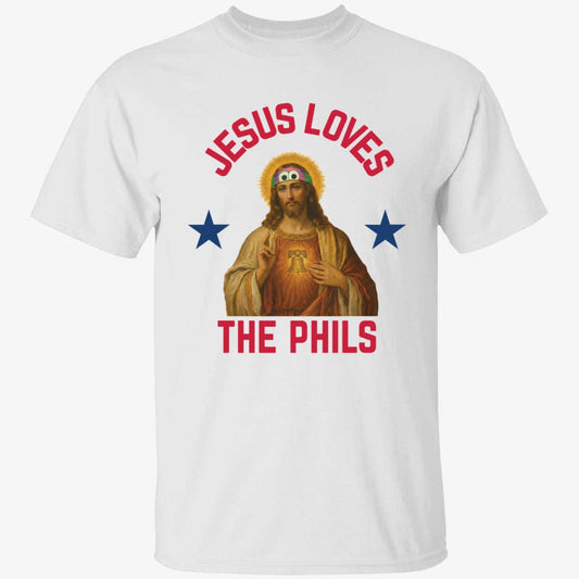 Jesus Loves The Phils Philadelphia Phillies Heart Bell Shirt