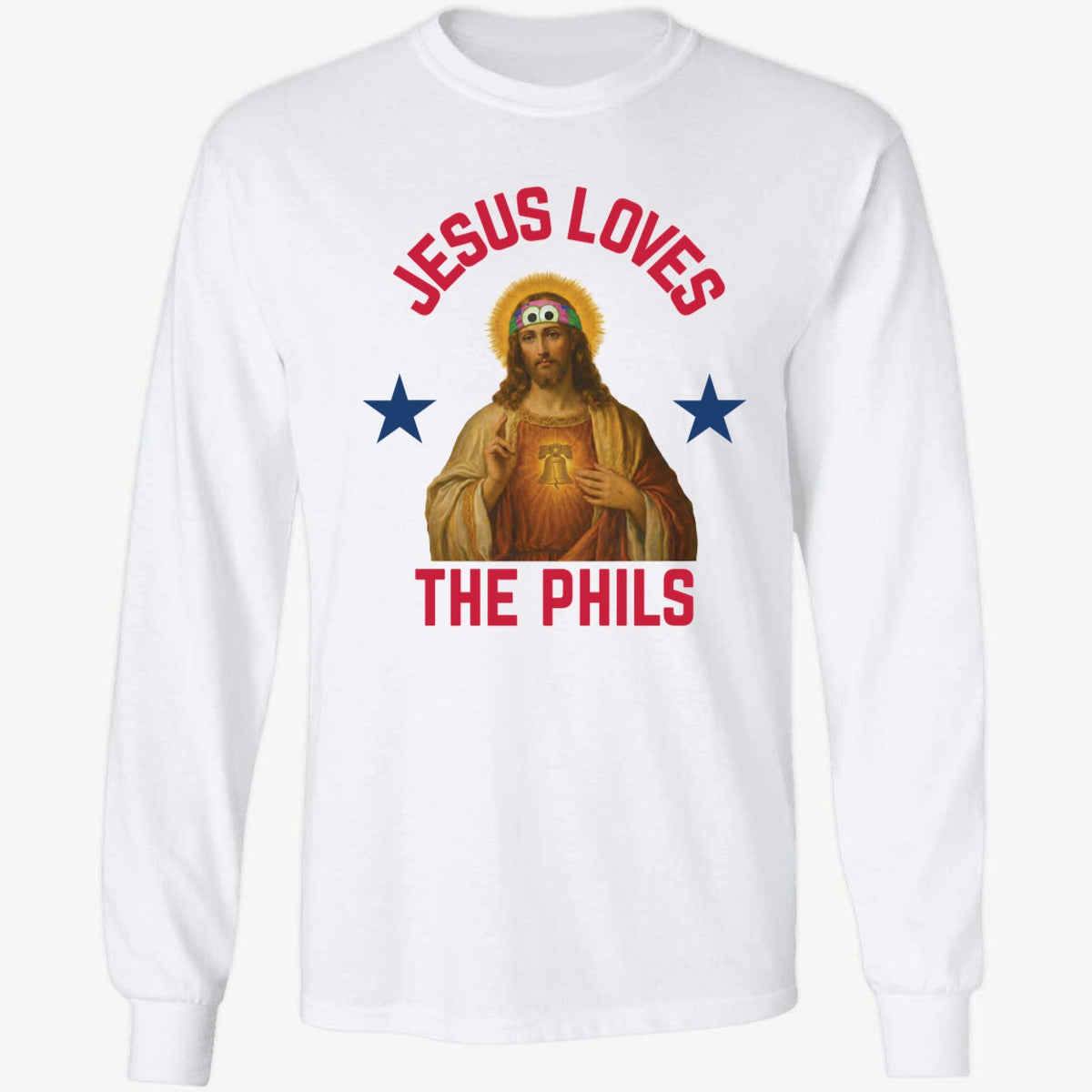 Jesus Loves The Phils Philadelphia Phillies Heart Bell Shirt