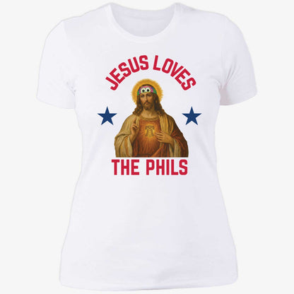 Jesus Loves The Phils Philadelphia Phillies Heart Bell Shirt