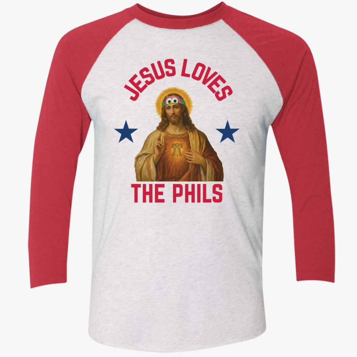 Jesus Loves The Phils Philadelphia Phillies Heart Bell Shirt