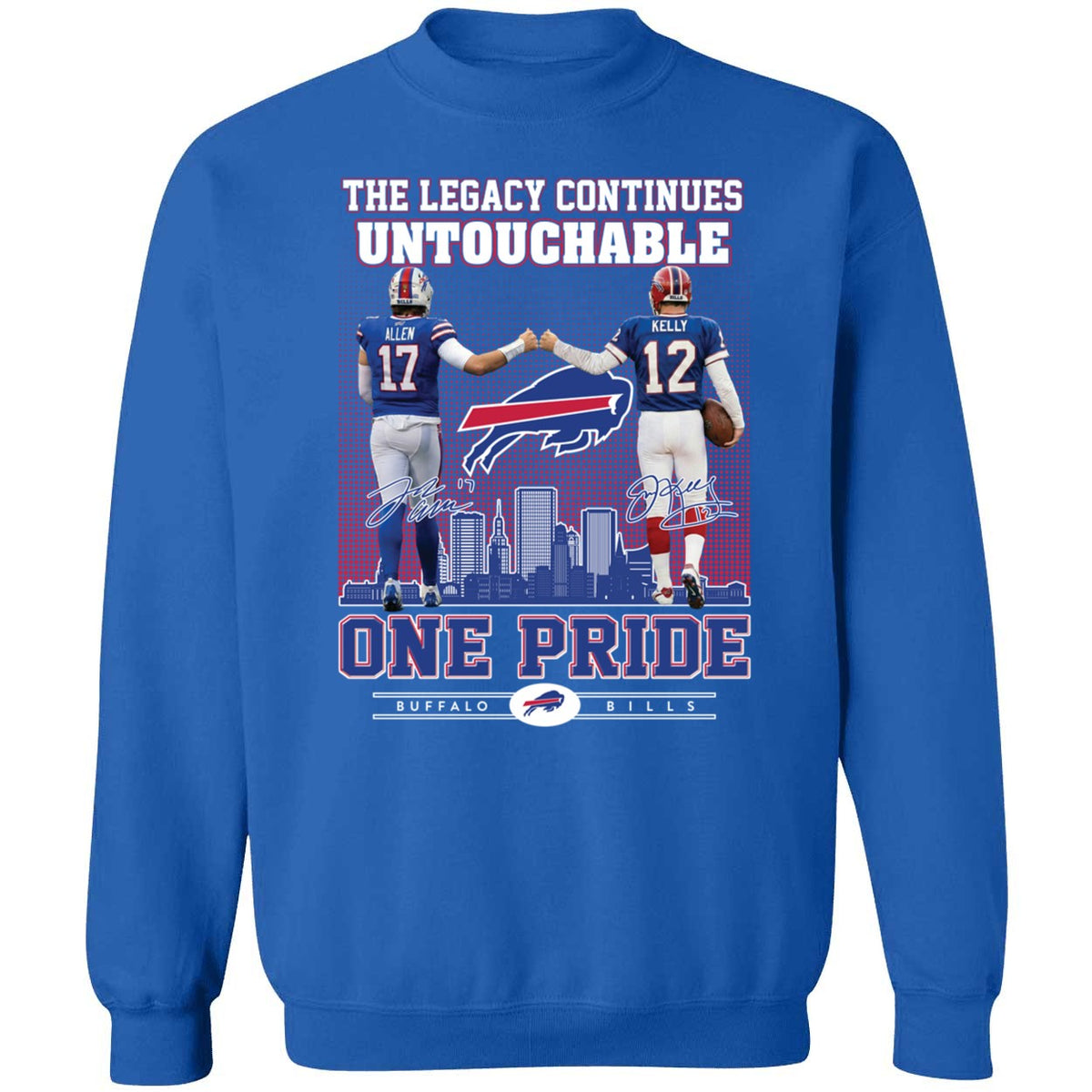 Josh Allen Jim Kelly The Legacy Continues Untouchable One Pride Long Sleeve Shirt