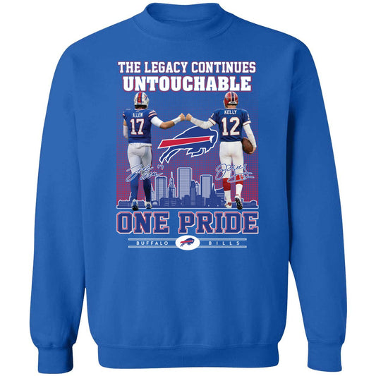 Josh Allen Jim Kelly The Legacy Continues Untouchable One Pride Sweatshirt