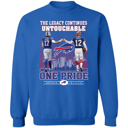 Josh Allen Jim Kelly The Legacy Continues Untouchable One Pride Hoodie
