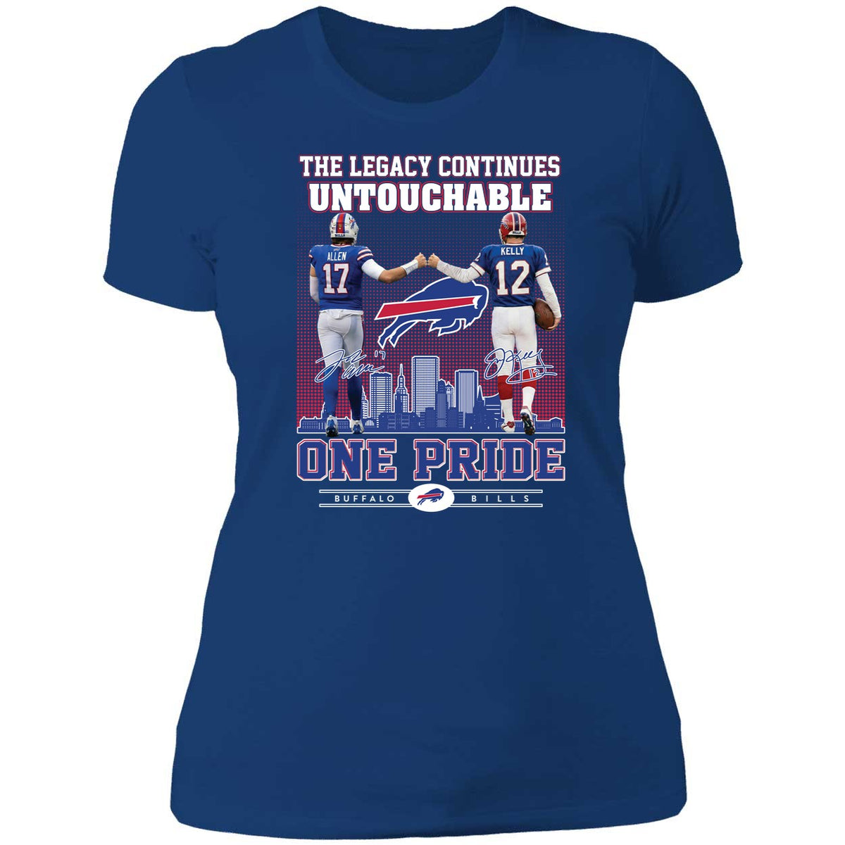 Josh Allen Jim Kelly The Legacy Continues Untouchable One Pride Hoodie