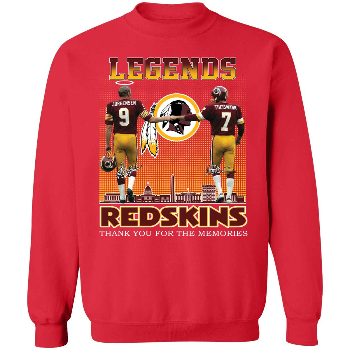 Jurgensen Theismann Legends Redskins Thank Yoi For The Memories Shirt