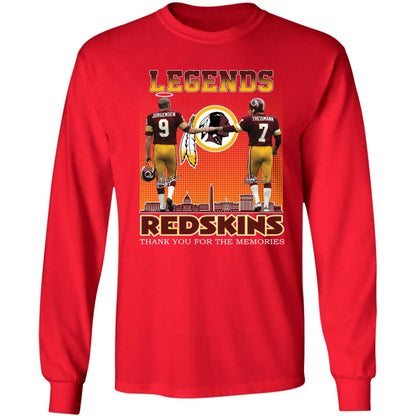 Jurgensen Theismann Legends Redskins Thank Yoi For The Memories Shirt