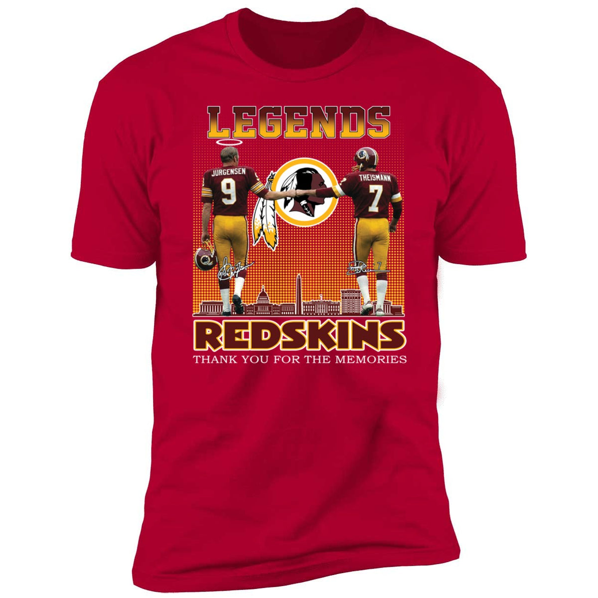 Jurgensen Theismann Legends Redskins Thank Yoi For The Memories Shirt