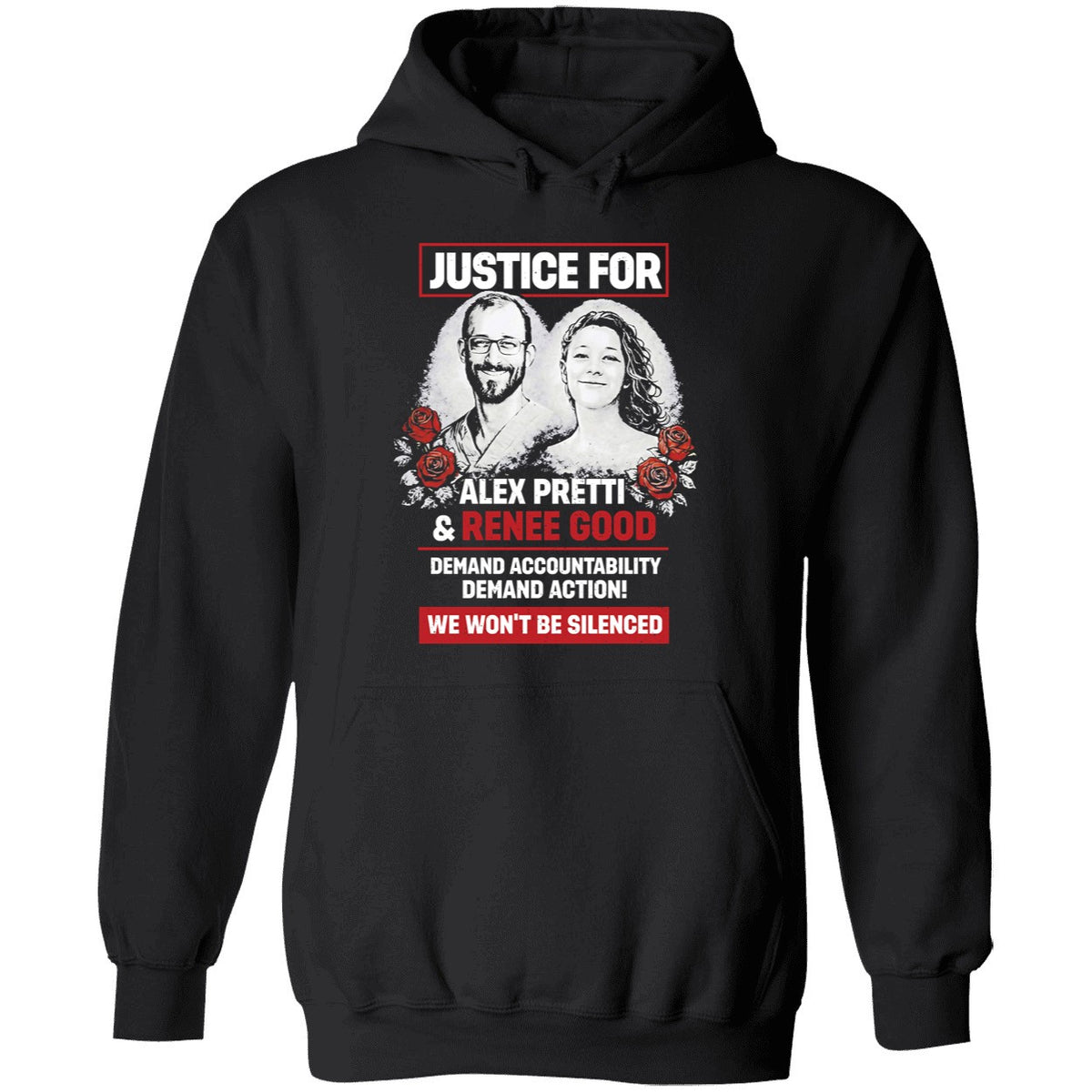 Justice For Alex Pretti And Renee Good We Won't Be Silenced Shirt