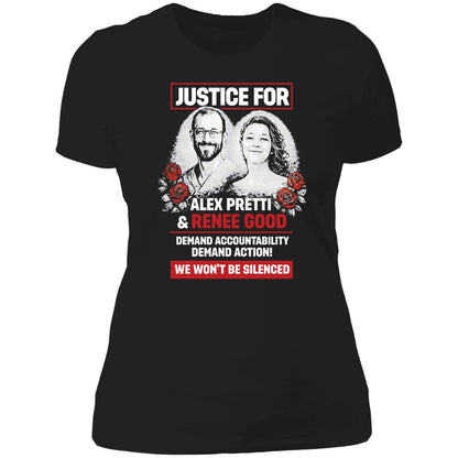 Justice For Alex Pretti And Renee Good We Won't Be Silenced Shirt