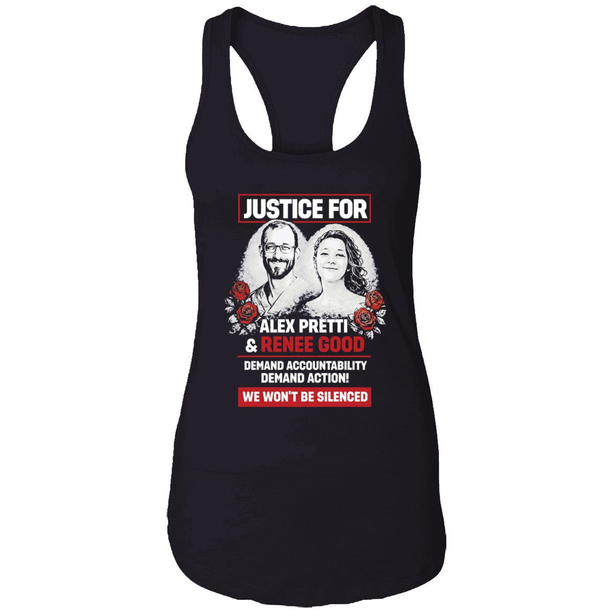 Justice For Alex Pretti And Renee Good We Won't Be Silenced Shirt