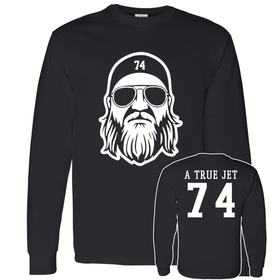 [Front + Back] Justin Fields Nick Mangold A True Jet 74 Long Sleeve Shirt