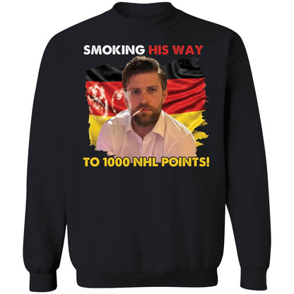 Leon Draisaitl Smoking His Way To 1000 NHL Points Sweatshirt