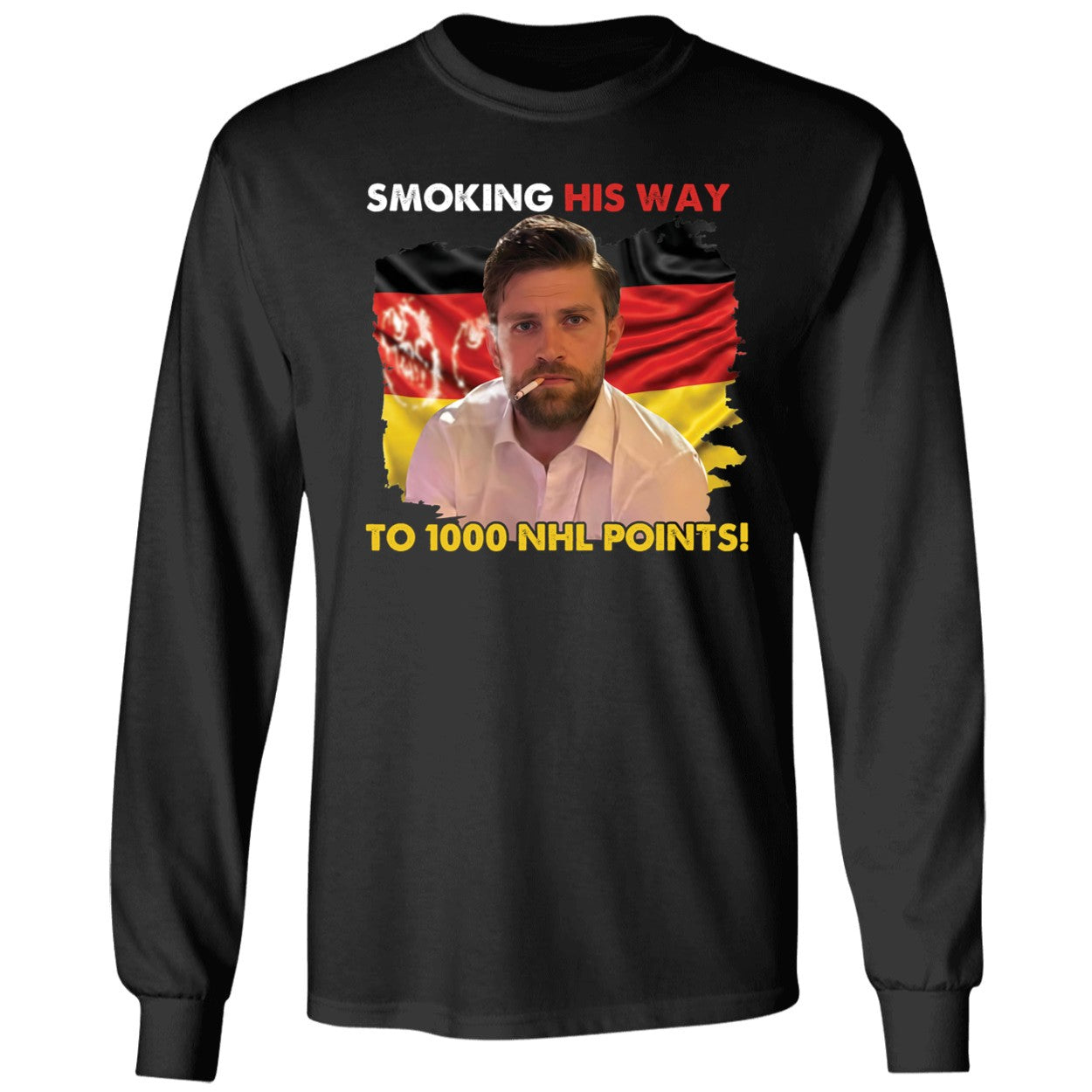 Leon Draisaitl Smoking His Way To 1000 NHL Points Long Sleeve Shirt