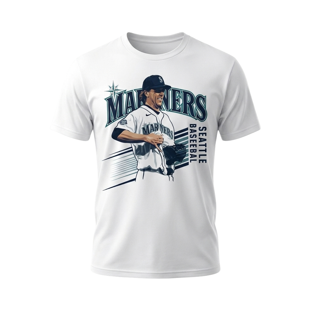 Logan Gilbert Mariners Baseball Pitcher Catches Ball Shirt