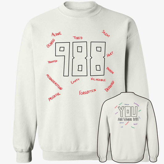 [Front + Back] Mack Hollins Mack Hollins 988 You Are Worth It Sweatshirt