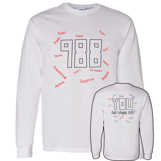 [Front + Back] Mack Hollins Mack Hollins 988 You Are Worth It Long Sleeve Shirt