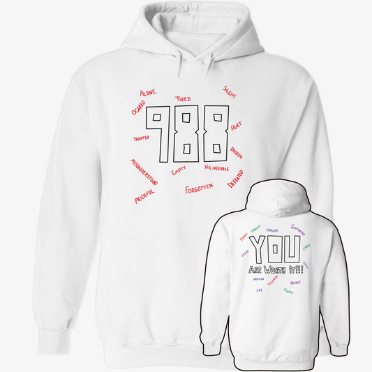 [Front + Back] Mack Hollins Mack Hollins 988 You Are Worth It Hoodie