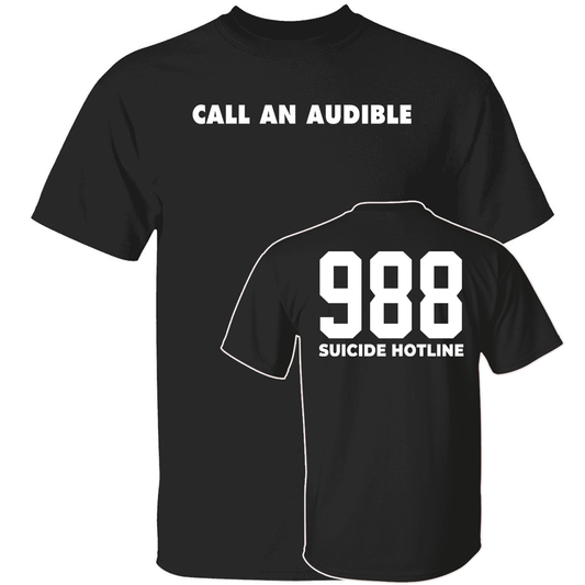 [Front + Back] Maxx Crosby Call An Audible 988 Suicide Hotline T-Shirt
