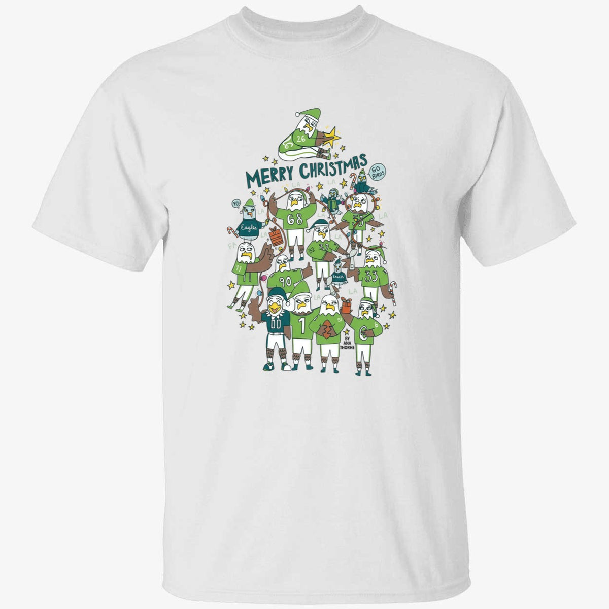 Merry Christmas Go Birds Philadelphia Eagles Christmas Tree Shirt