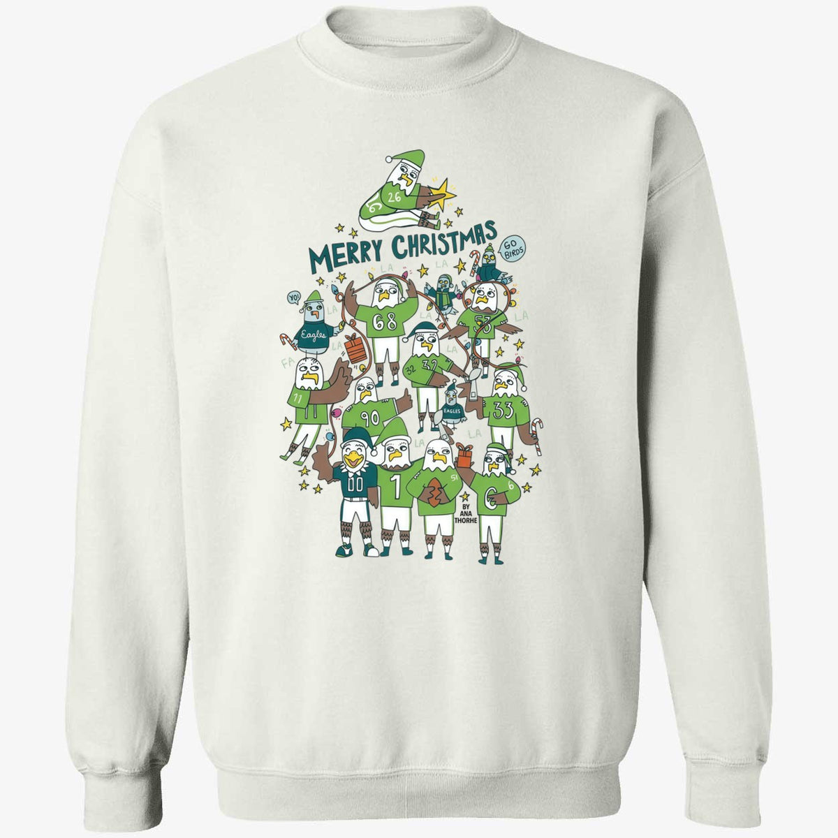Merry Christmas Go Birds Philadelphia Eagles Christmas Tree Shirt
